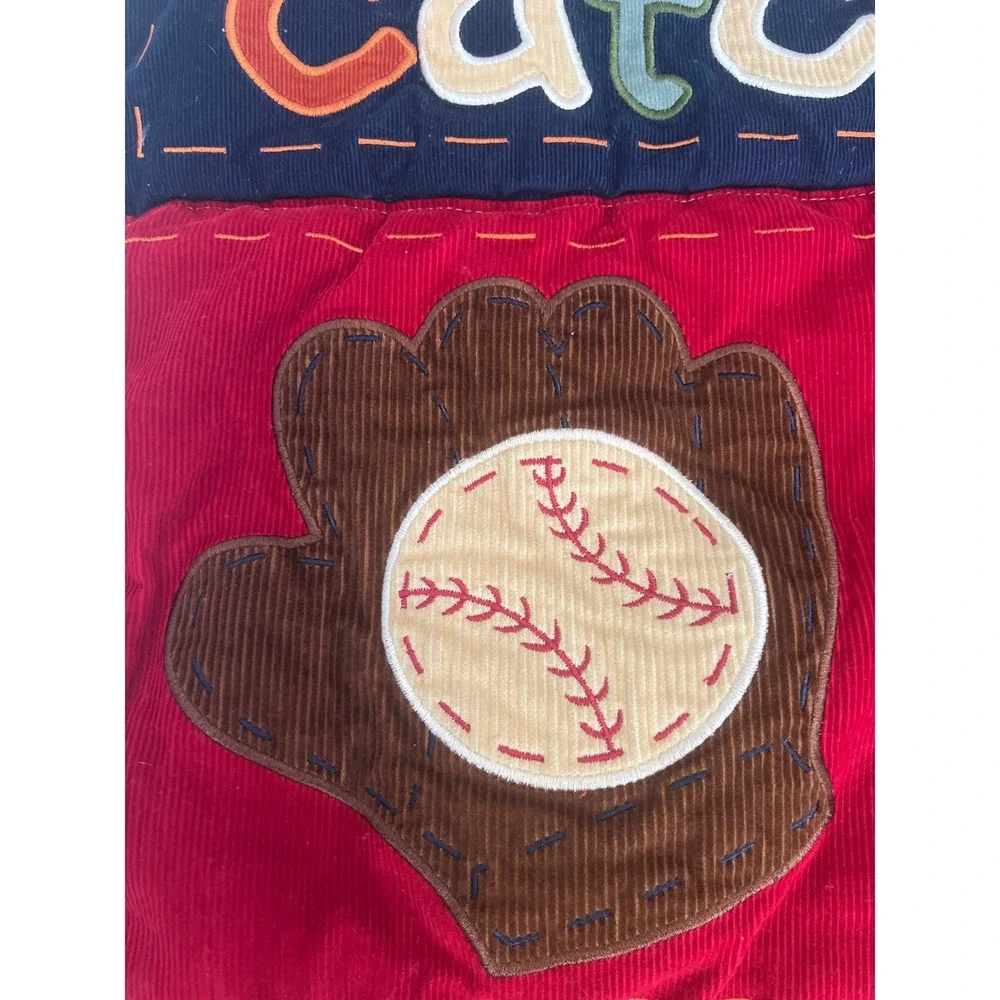 Kids Sports Patchwork Quilt Corduroy Plaid ‎ Blanket, Baseball, Football ,Soccer